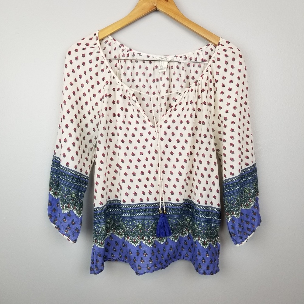 Forever21 | Bohemian Tie Neck Summer Blouse